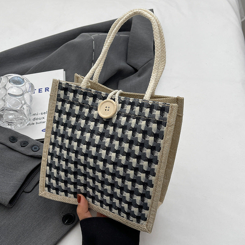Damen Tragetasche mit geflochtenem Design und dekorativen Griffen Nord Taschen