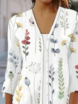 Damen Blusenshirt mit floralem Design und eleganten Rüschendetails Nord Taschen