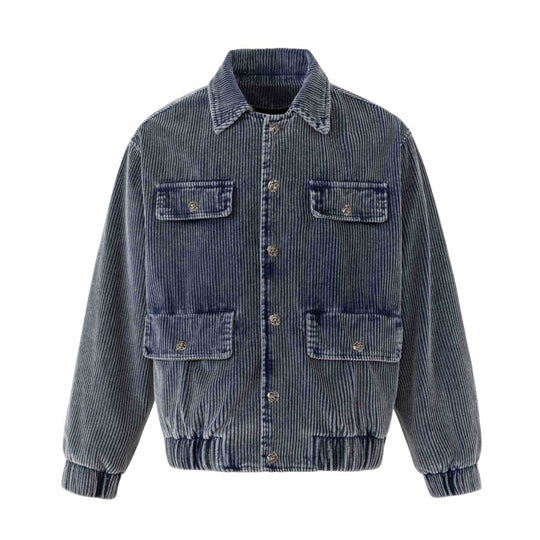 Unisex Kurz geschnittene Cord-Workwear-Jacke im Boxy‑Cut mit vier Pattentaschen und Metallknöpfen Nord Taschen