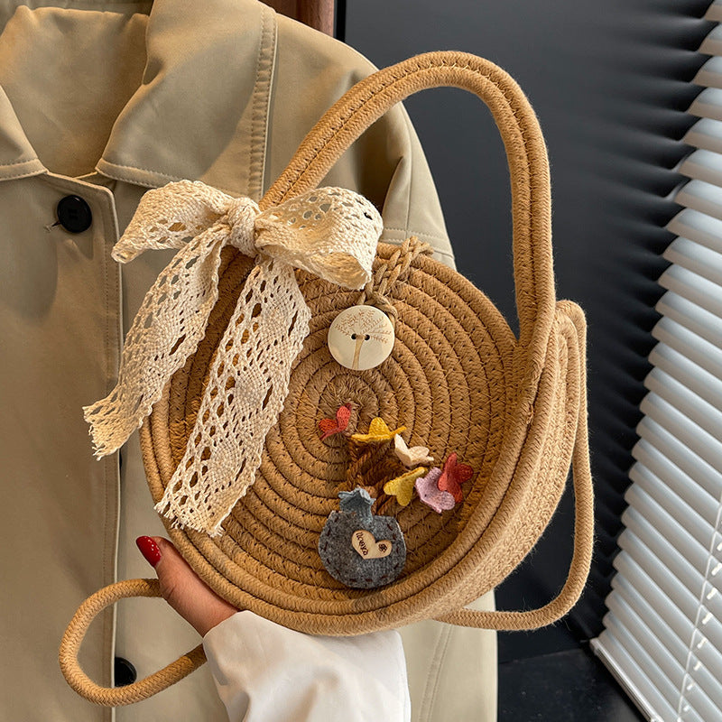 Damen Welleneffekt Slingtasche mit dekorativen Blumenapplikationen Nord Taschen