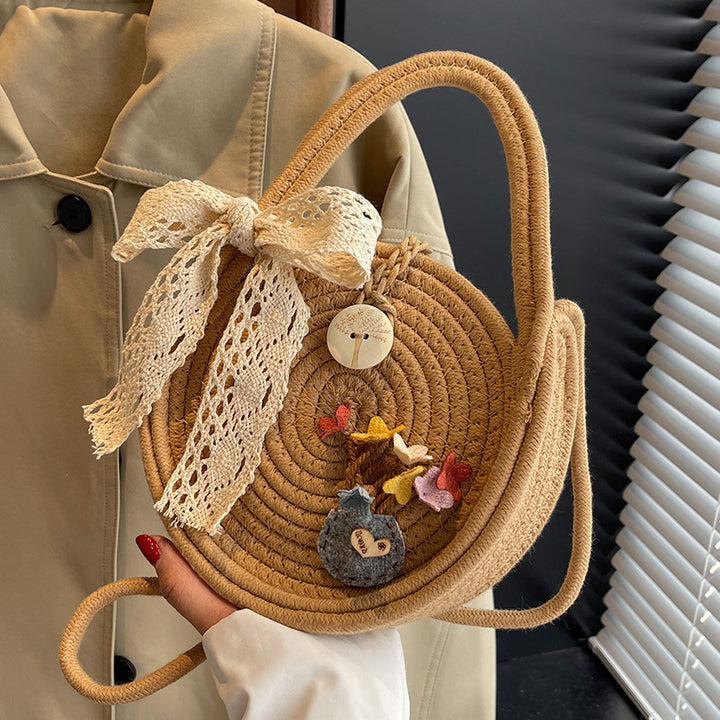 Damen Welleneffekt Slingtasche mit dekorativen Blumenapplikationen Nord Taschen