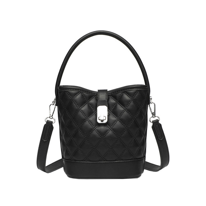 Damen Schultertasche mit quadratischem Korpus und glänzendem Steppmuster Nord Taschen