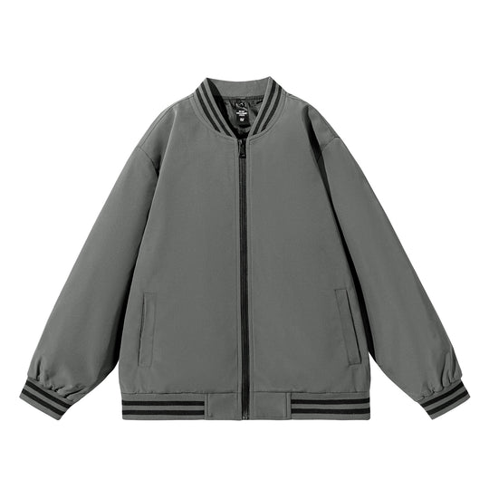 Herren Weite Oversize-Bomberjacke im Utility-Look mit gestreiften Rippbündchen und durchgehendem Reißverschluss Nord Taschen