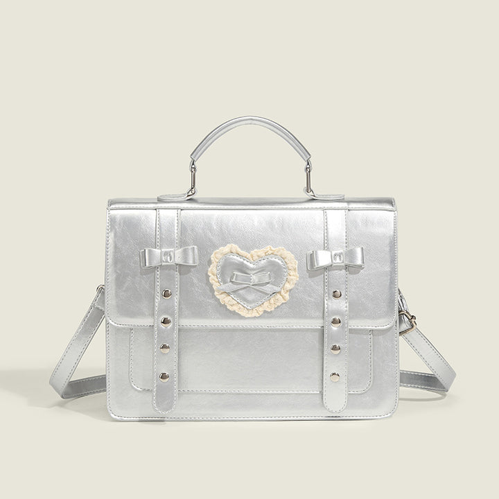 Damen Handtasche mit romantischem Herzdesign und verspielten Schleifen Nord Taschen