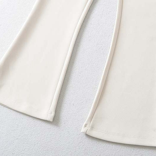 Damen Hochtaillierte Stretch-Schlaghose mit weitem ausgestelltem Saum Nord Taschen