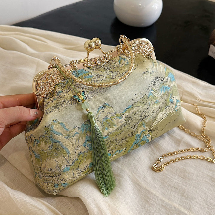 Damen elegante Abendtasche mit floralem Muster Nord Taschen