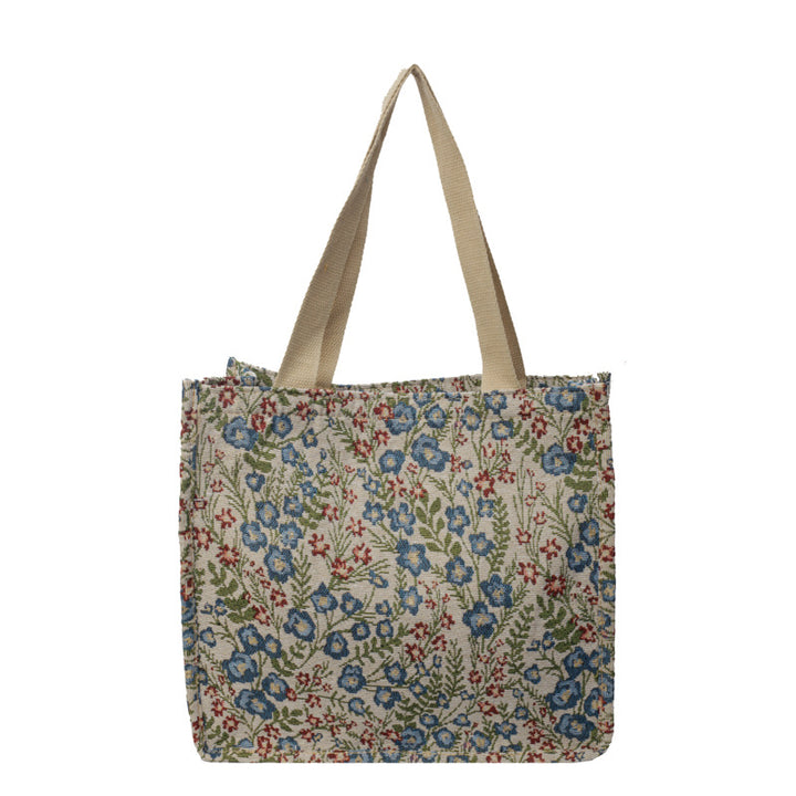 Damen Jute-Tragetasche mit floralen Mustern und stabilen Griffen Nord Taschen