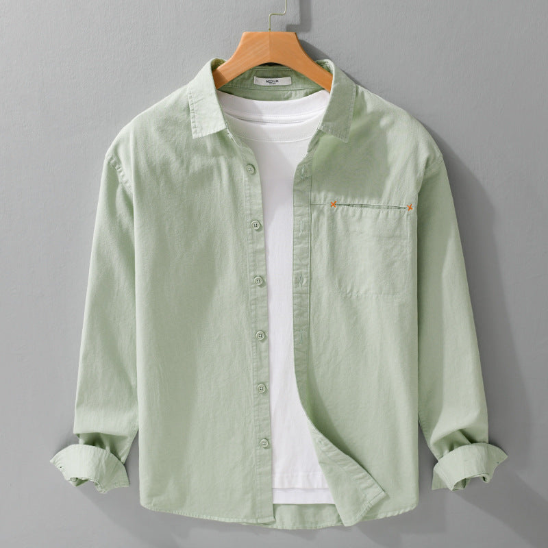 Herren Leichtes Baumwoll-Layering-Overshirt mit tonaler Brusttasche und Soft‑Touch‑Finish Nord Taschen