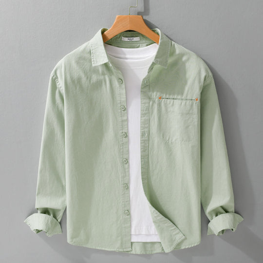 Herren Leichtes Baumwoll-Layering-Overshirt mit tonaler Brusttasche und Soft‑Touch‑Finish Nord Taschen