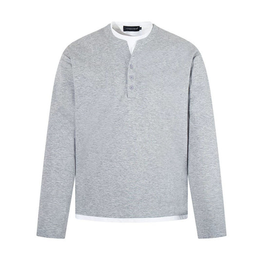 Herren Langärmeliges Henley-Layer-Shirt mit kontrastierendem Innenkragen und modernem Regular-Fit Nord Taschen