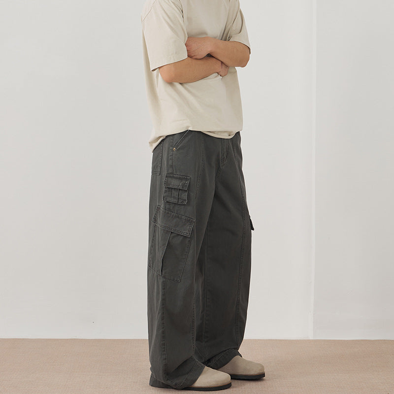 Herren weite Cargo-Hose aus robustem Baumwoll-Twill mit Utility-Taschen Nord Taschen