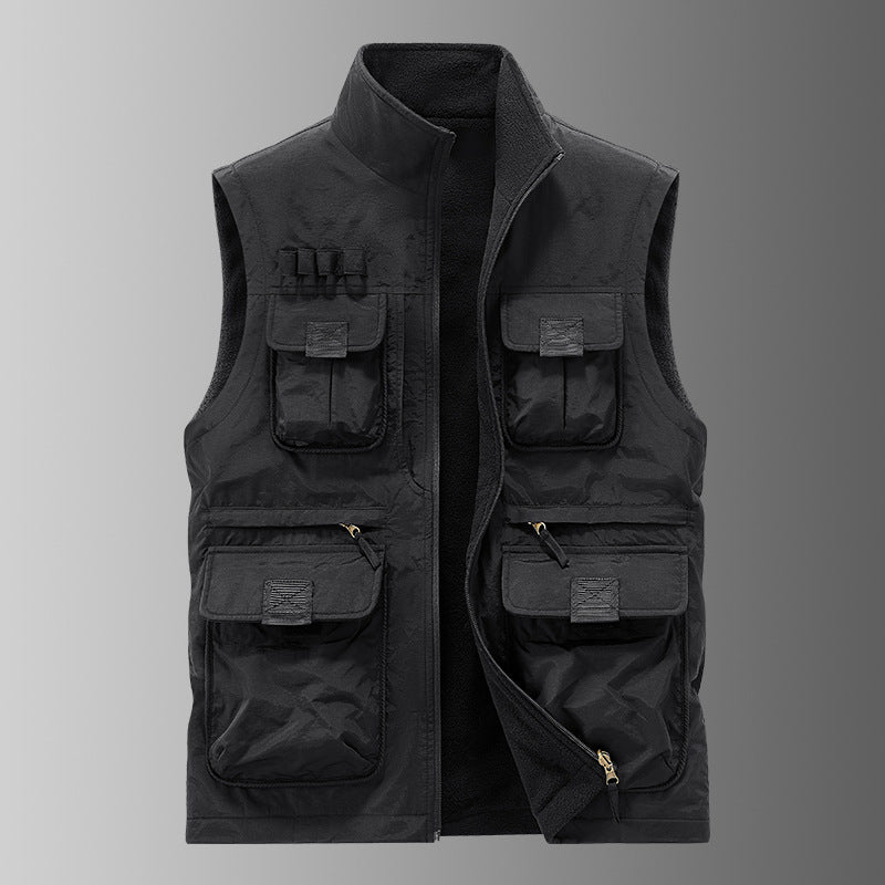 Herren Multifunktionale Utility‑Weste mit Fleecefutter & Mehrfach‑Taschen Nord Taschen