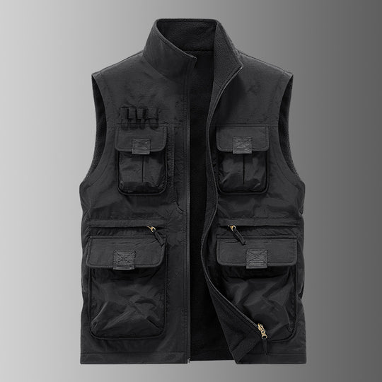 Herren Multifunktionale Utility‑Weste mit Fleecefutter & Mehrfach‑Taschen Nord Taschen