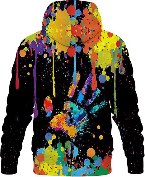 Damen Farbenfroher Hoodie mit kreativen Spritzmotiven Nord Taschen