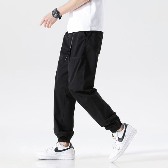 Herren Cargojoggerhose aus Baumwoll-Twill mit Tunnelzugbund und geripptem Knöchelabschluss Nord Taschen