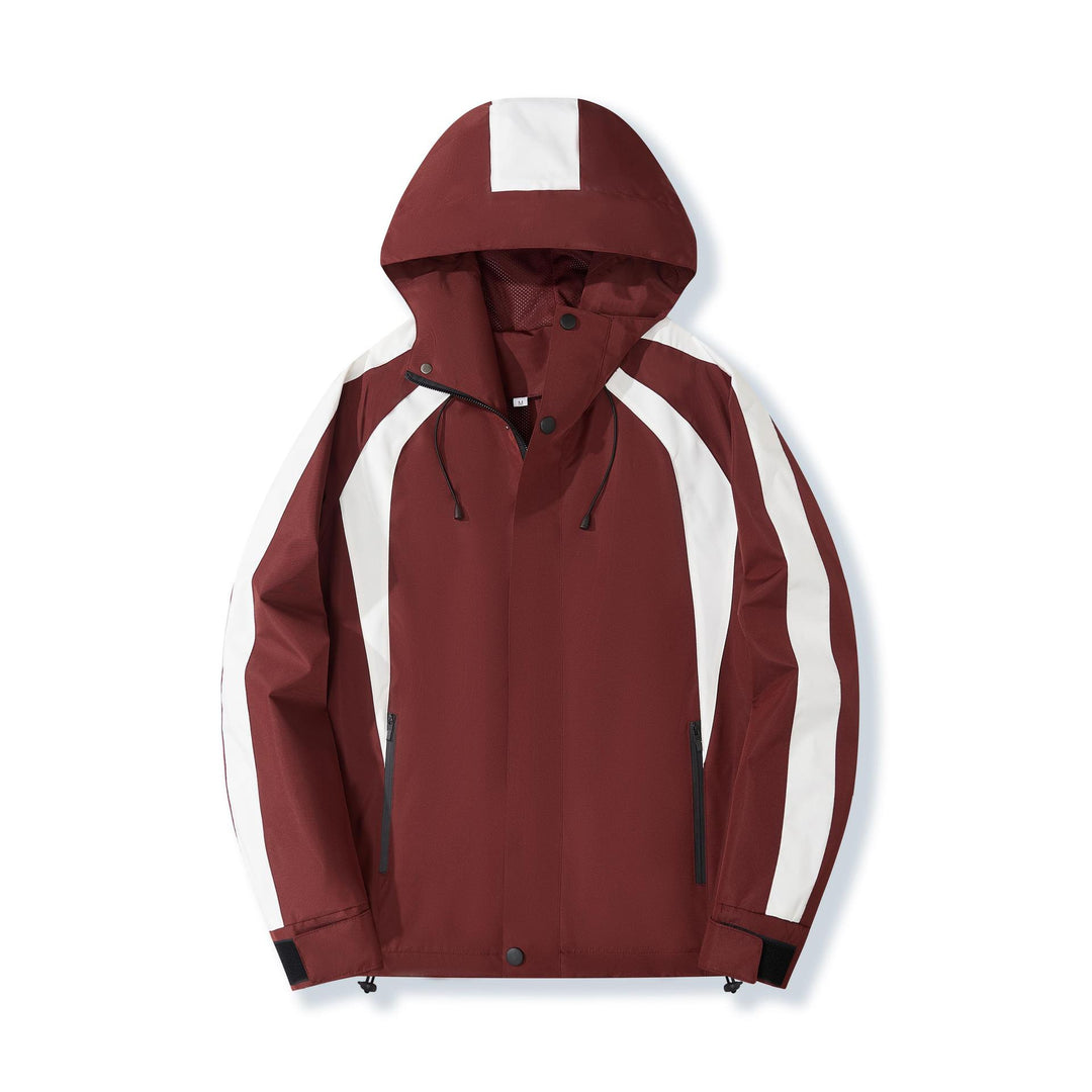 Damen Leichte Kapuzen-Regenjacke mit Kontraststreifen und Mesh‑Futter Nord Taschen