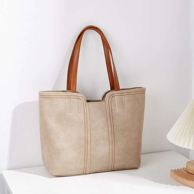 Damen Tote-Bag aus hochwertigem Kunstleder mit dekorativen Nähten Nord Taschen