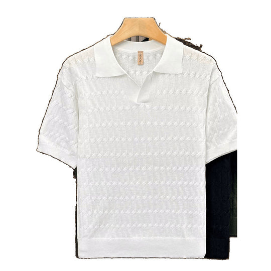 Herren Polohemd mit strukturiertem Muster Nord Taschen