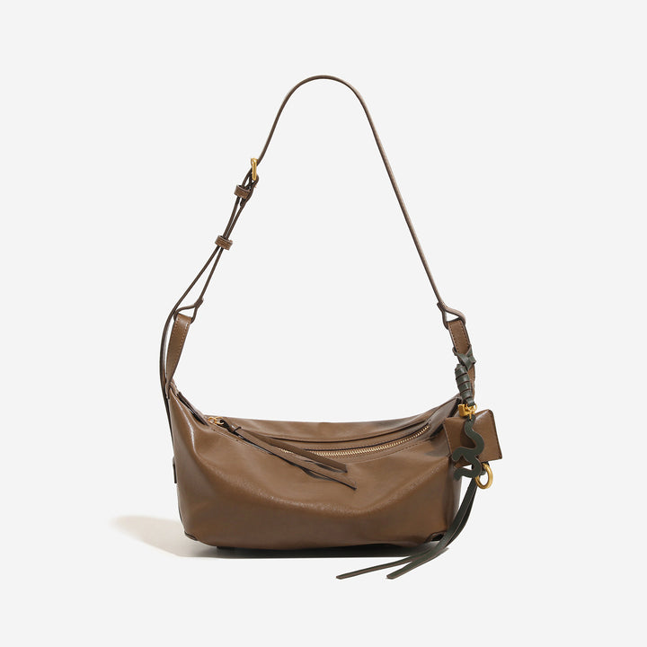 Damen Umhängetasche aus hochwertigem, weichem Leder mit stylischem Kettendetail Nord Taschen