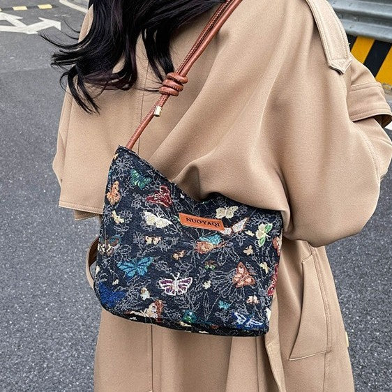 Damen Umhängetasche mit buntem Schmetterlingsdesign Nord Taschen