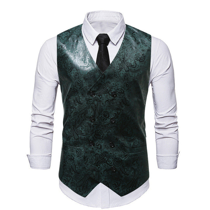 Herren elegante Weste mit floralem Design und Doppelreihe