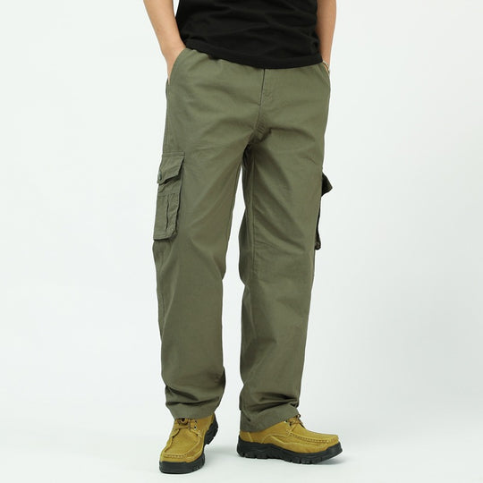 Herren Utility-Cargohose mit weitem Schnitt, mehrfachen Klappentaschen & geradem Bein Nord Taschen