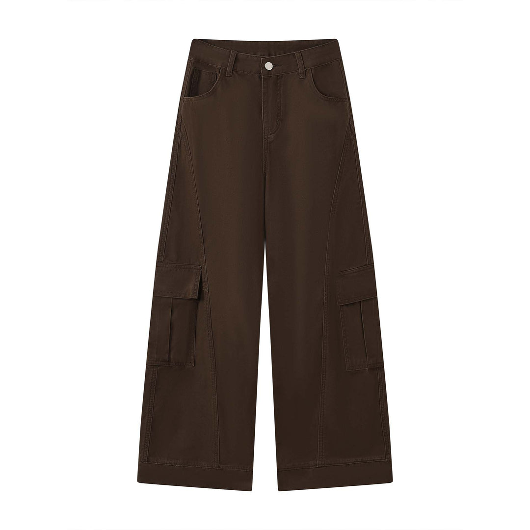 Damen Weite Cargo-Baggy-Hose mit großen Pattentaschen Nord Taschen