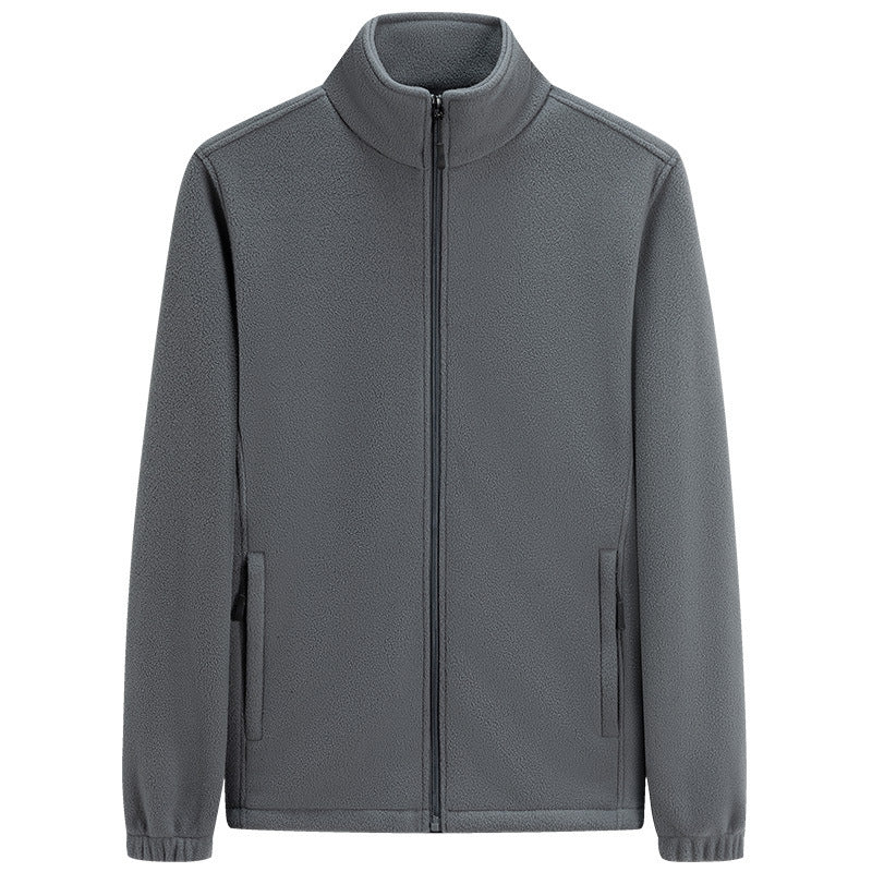 Herren Microfleece Outdoorjacke mit Stehkragen und durchgehendem Reißverschluss Nord Taschen