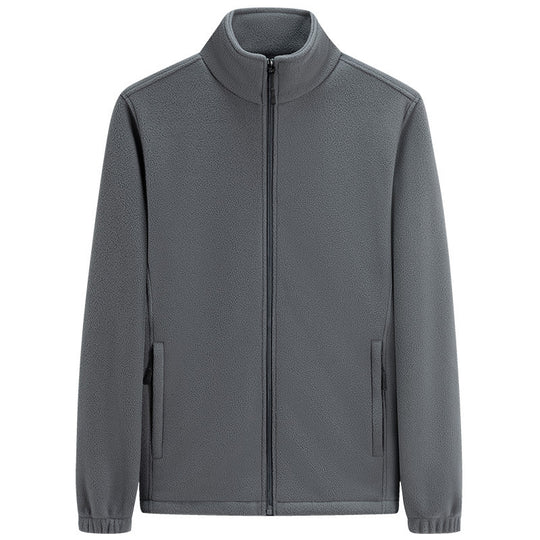 Herren Microfleece Outdoorjacke mit Stehkragen und durchgehendem Reißverschluss Nord Taschen
