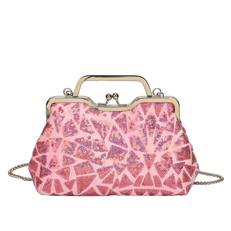 Damen elegante Clutch mit kunstvollem Steppdesign Nord Taschen