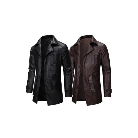 Herren Elegante Kunstlederjacke mit praktischen Taschen Nord Taschen