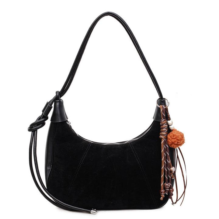 Damen modische Hobo-Tasche mit strukturierter Oberfläche und charmantem Anhänger Nord Taschen
