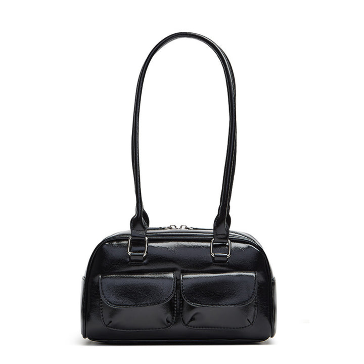 Damen Hobo-Tasche mit praktischen Außentaschen und glänzender Oberfläche Nord Taschen