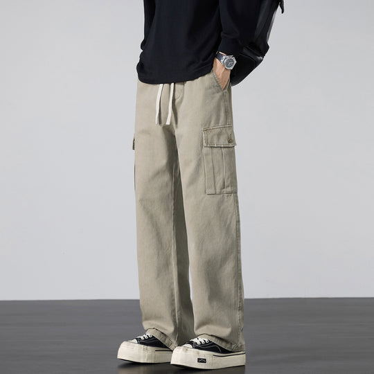 Herren Weite Cargo-Hose mit Tunnelzugbund und Multifachtaschen Nord Taschen