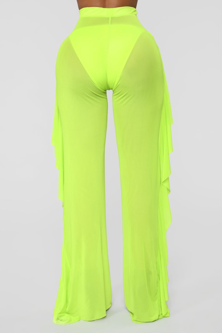Damen Anziehbare Boho-Hosen mit Rüsche