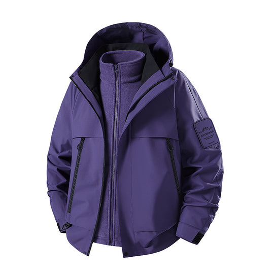 Herren multifunktionale Wasserfeste Softshell-Regenjacke mit abnehmbarer Fleece-Innenjacke Nord Taschen