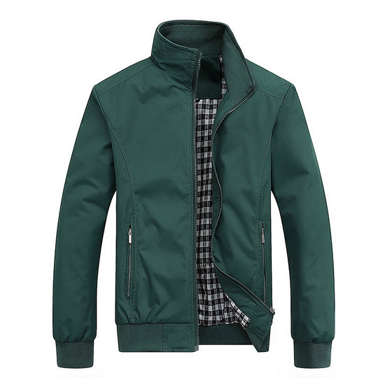 Herren Urbaner Stehkragen‑Blouson aus windabweisendem Softshell mit kariertem Thermofutter Nord Taschen