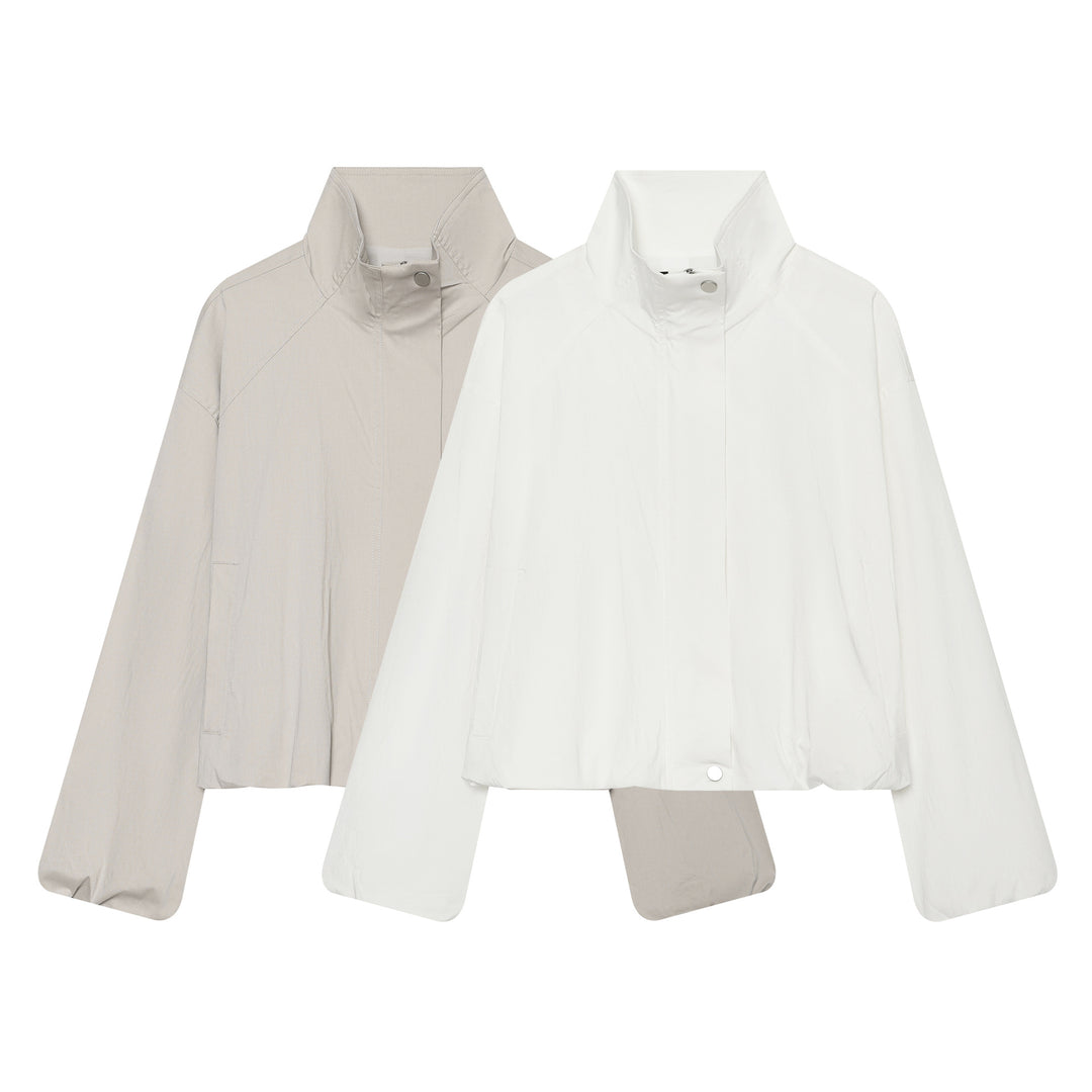 Damen Cropped Funktionsblouson mit Funnelkragen und verdeckter Druckknopfleiste Nord Taschen