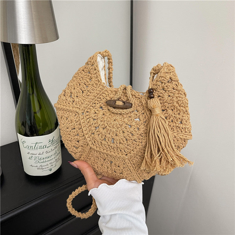 Damen gehäkelte Tasche mit Quasten und einzigartigem Muster Nord Taschen