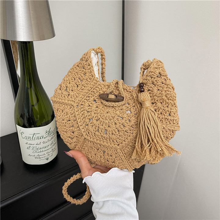 Damen gehäkelte Tasche mit Quasten und einzigartigem Muster Nord Taschen