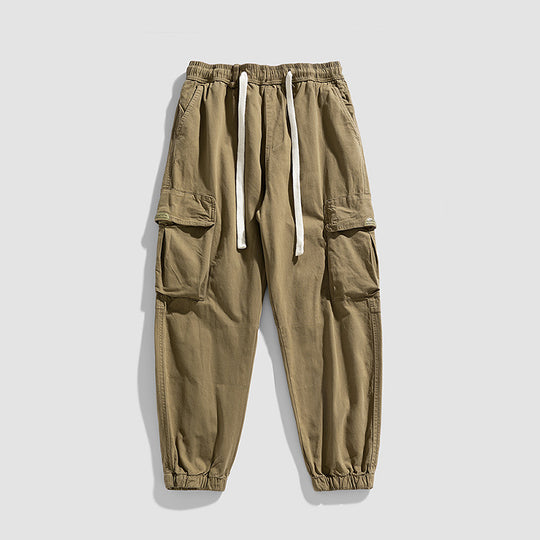 Herren Cargo-Jogger im Military-Style aus Baumwoll-Twill mit Tunnelzugbund und Mehrfachklappentaschen Nord Taschen