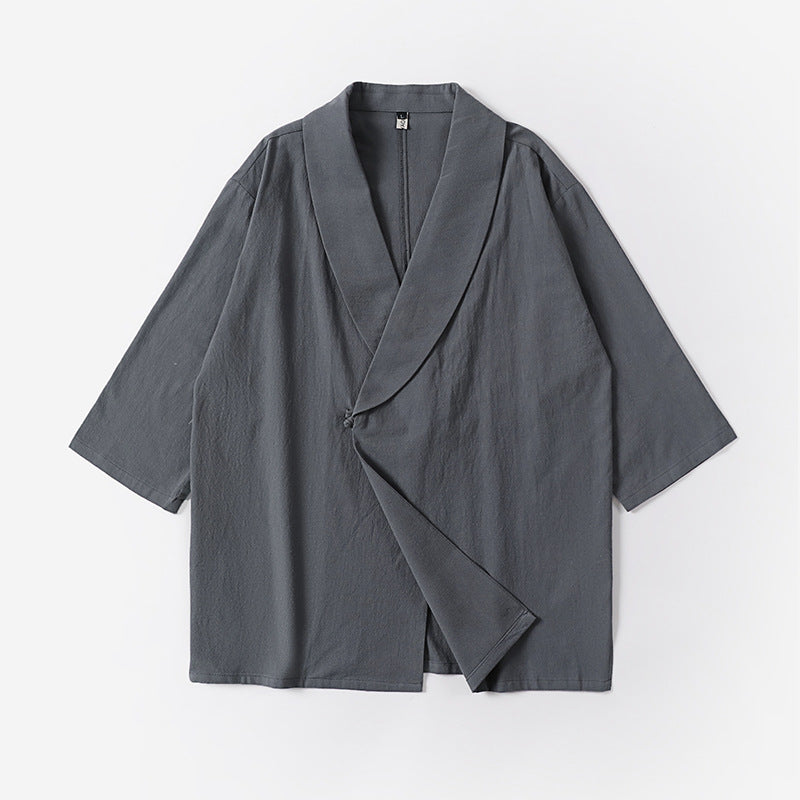 Unisex Oversize-Kimono-Jacke mit Schalkragen und Wickelverschluss Nord Taschen