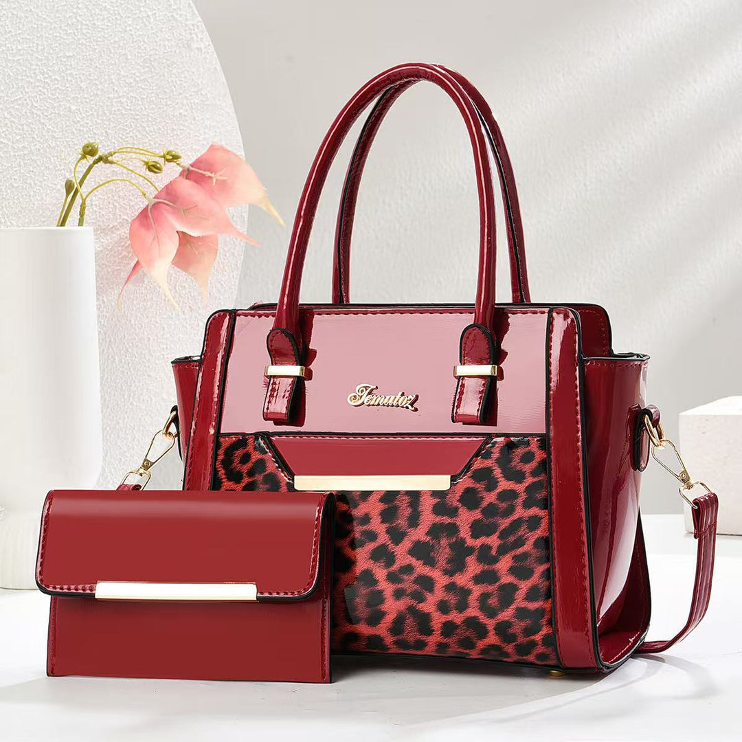 Damen Handtasche mit stilvollem Leopardenmuster und abnehmbarer Clutch Nord Taschen