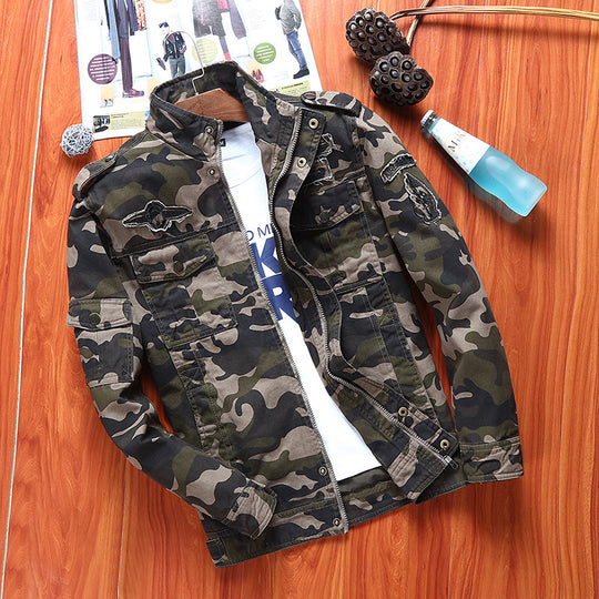 Herren Canvas-Fieldjacke im Military-Utility-Stil mit Schulterpatten und Mehrfachtaschen Nord Taschen