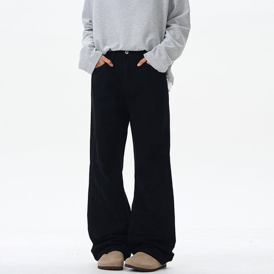 Herren Weite Baumwoll‑Twill‑Hose mit Knie‑Abnähern und fließender Palazzosilhouette Nord Taschen