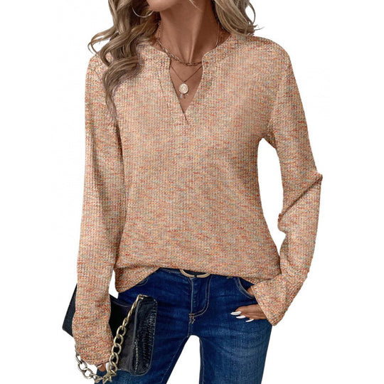 Damen Feinstrickpullover mit V-Schlitz und legerer Silhouette Nord Taschen