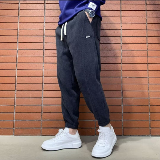 Herren Lockere Cord-Jogginghose mit elastischem Bund und Kordelzug Nord Taschen