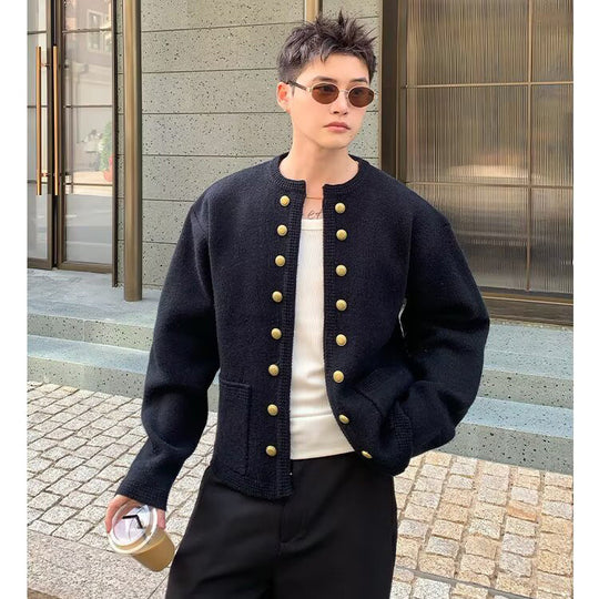 Herren Modische Strickjacke mit Knöpfen Nord Taschen