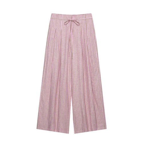 Damen Hochtaillierte Culotte-Hose mit weitem Bein, Tunnelzug und vorderem Schlitz Nord Taschen