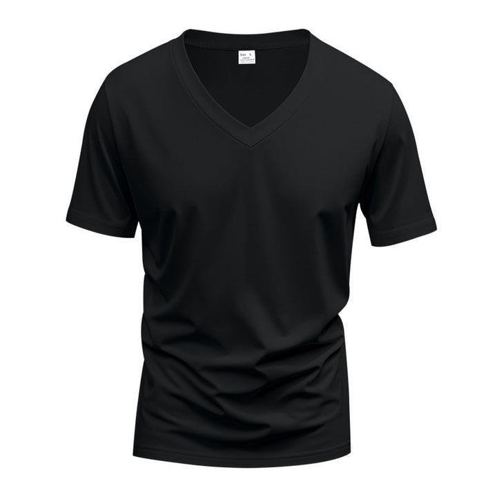 Herren nan V-Ausschnitt-T-Shirt aus Stretchbaumwolle mit ergonomischem Schulterschnitt und flachem Saum